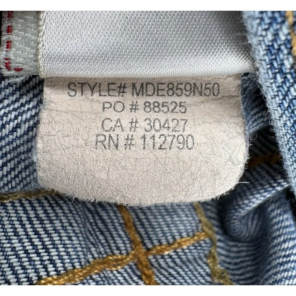 VTG True Religion Straight Jean Mens 34 (36x32) Blue Distressed Workwear USA Y2K